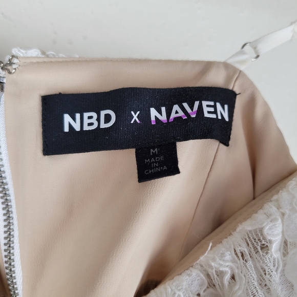 NBD X NAVEN allie floral lace white mini dress - Picture 8 of 10